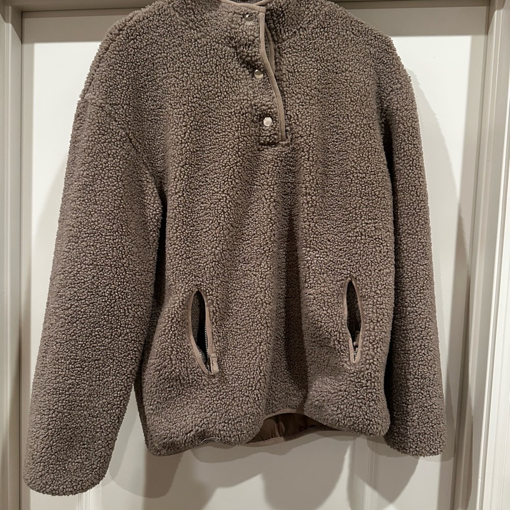 Pink Lily Tan Sherpa Jacket